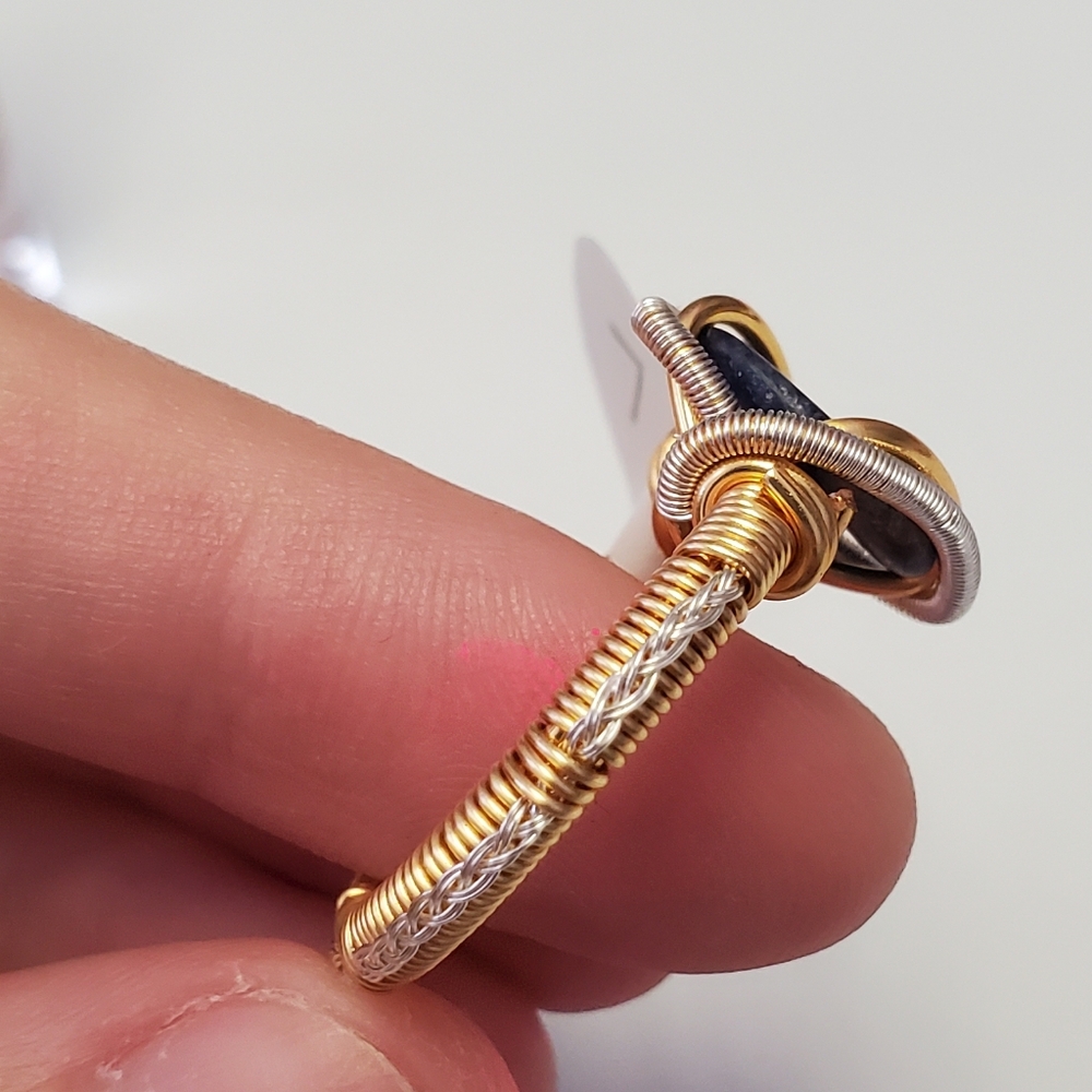 Lapis Handmade Wire Wrap Ring Size 7 - Picture 6 of 7